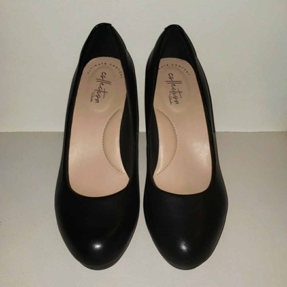 Clarks Black Stiletto Heels, Size:7M